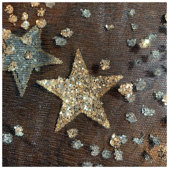 Black Sheer Star Tulle The Lunan Glam Tunic Top - Picture 6 of 13